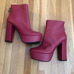 Red Platform Ankle Boots/Booties